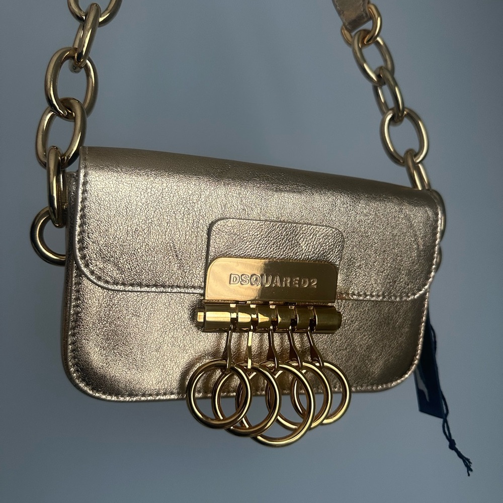 DSQUARED2 Metallic Gold Chain Bag